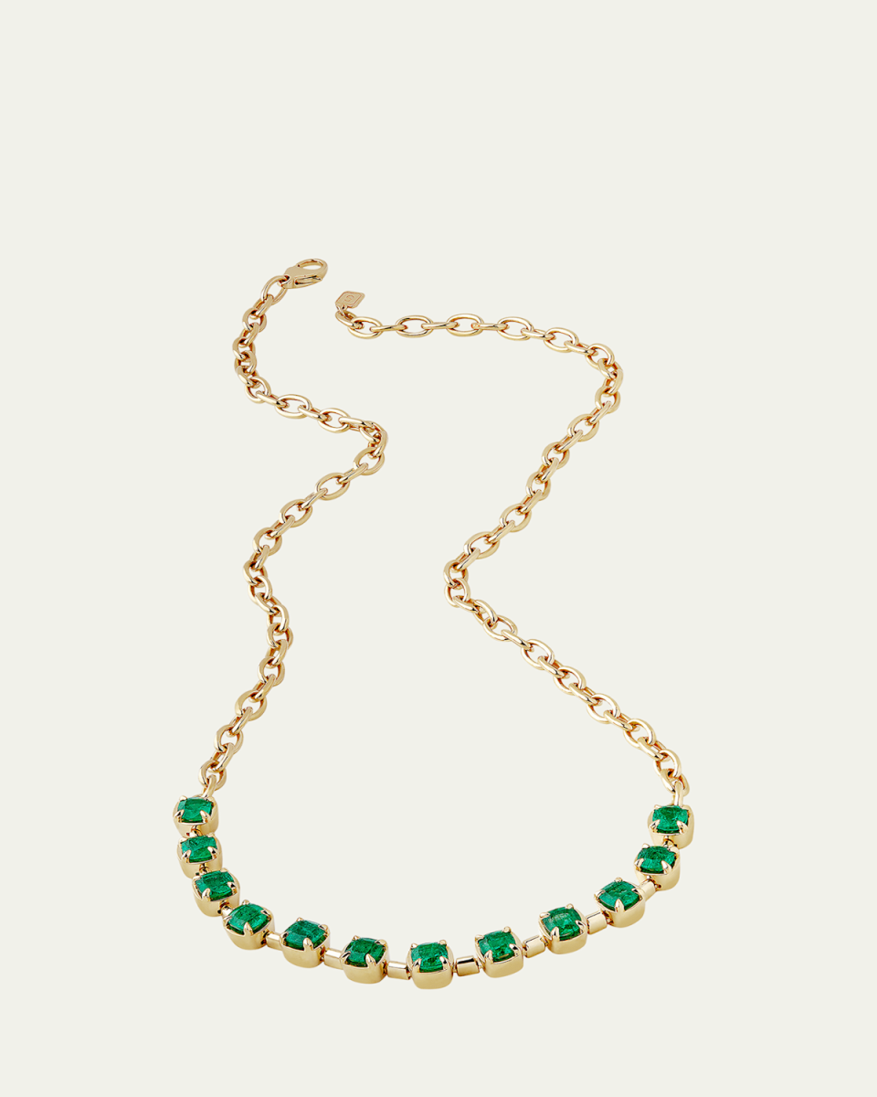 One-of-a-Kind Capsule Cushion-Cut Emerald Necklace
